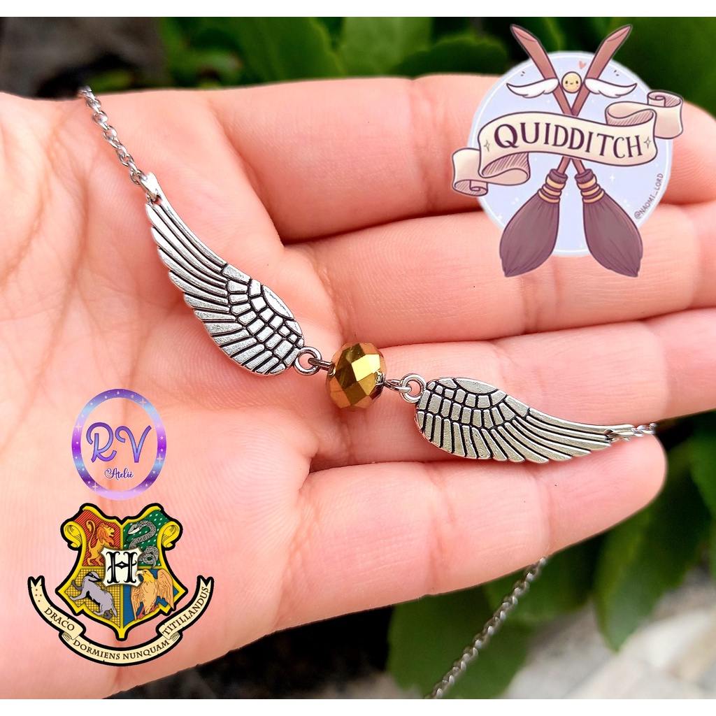 Colar Pomo De Ouro Harry Potter Quadribol Quidditch Escorrega O Preço 9791