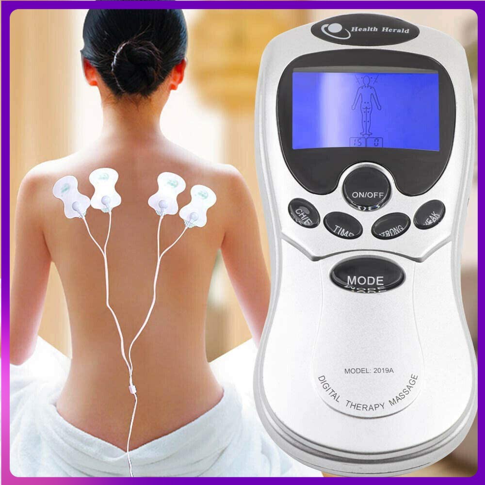 Aparelho Fisioterapia Tens e Fes 12 Eletrodos Portátil Choque Massagem  Digital Therapy Machine Massageador Acupuntura Pulso Elétrico Rpg