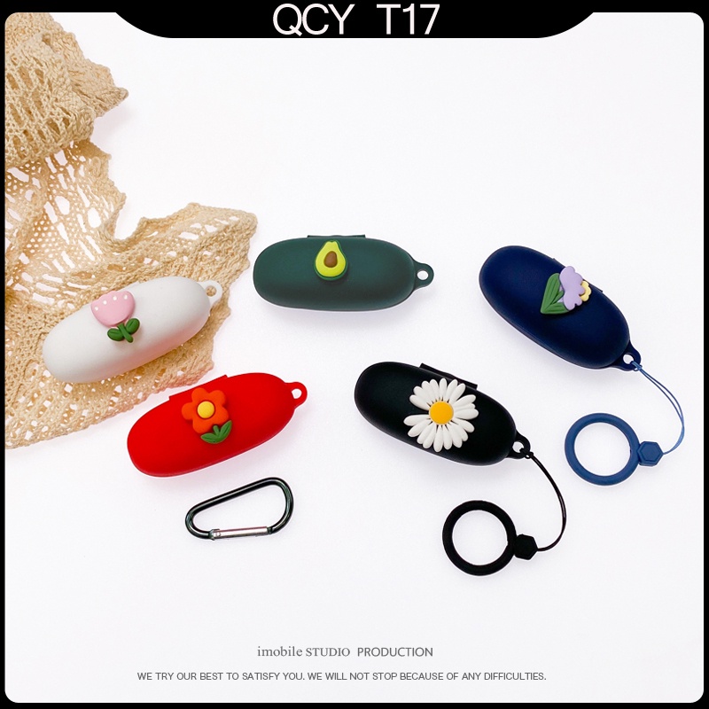 QCY T17 Capa Protetora De Fone De Ouvido Sem Fio/Bluetooth/Carregamento/Pequeno/Antiqueda Para