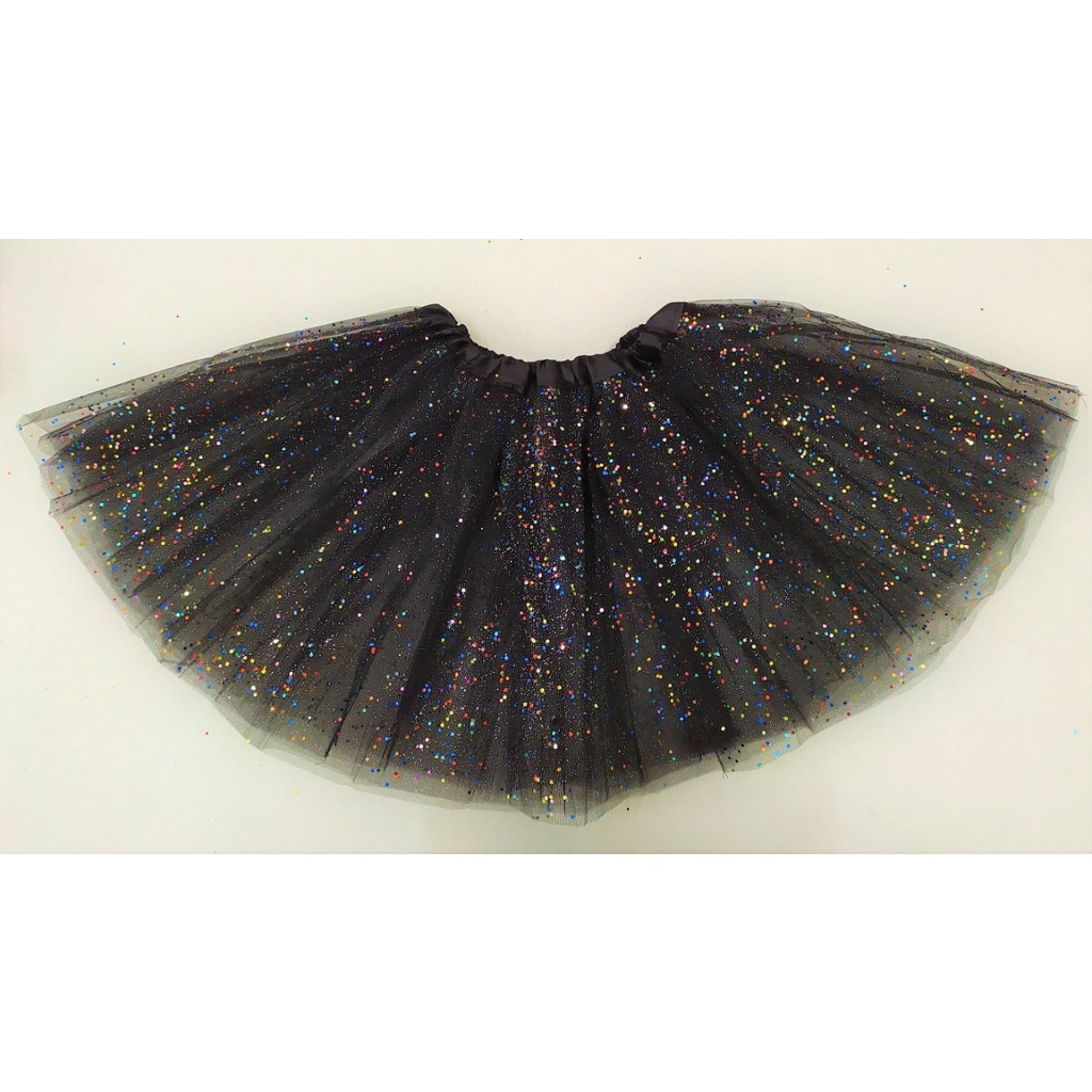 Saia de store tule com glitter