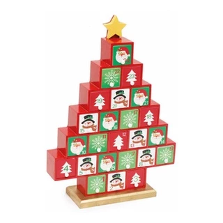 Calendário De Natal - Formato Pinheiro - Madeira