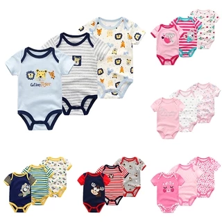 3 Pcs Moda Recém-Nascido 100 % Algodão Baby Boys Meninas Fatos De Bebê Bonitos Roupas De 0-12M