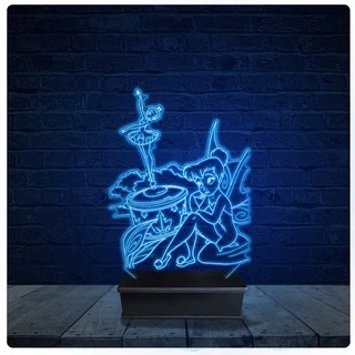 Luminária Led Acrilico Abajur - Peter Pan Sininho
