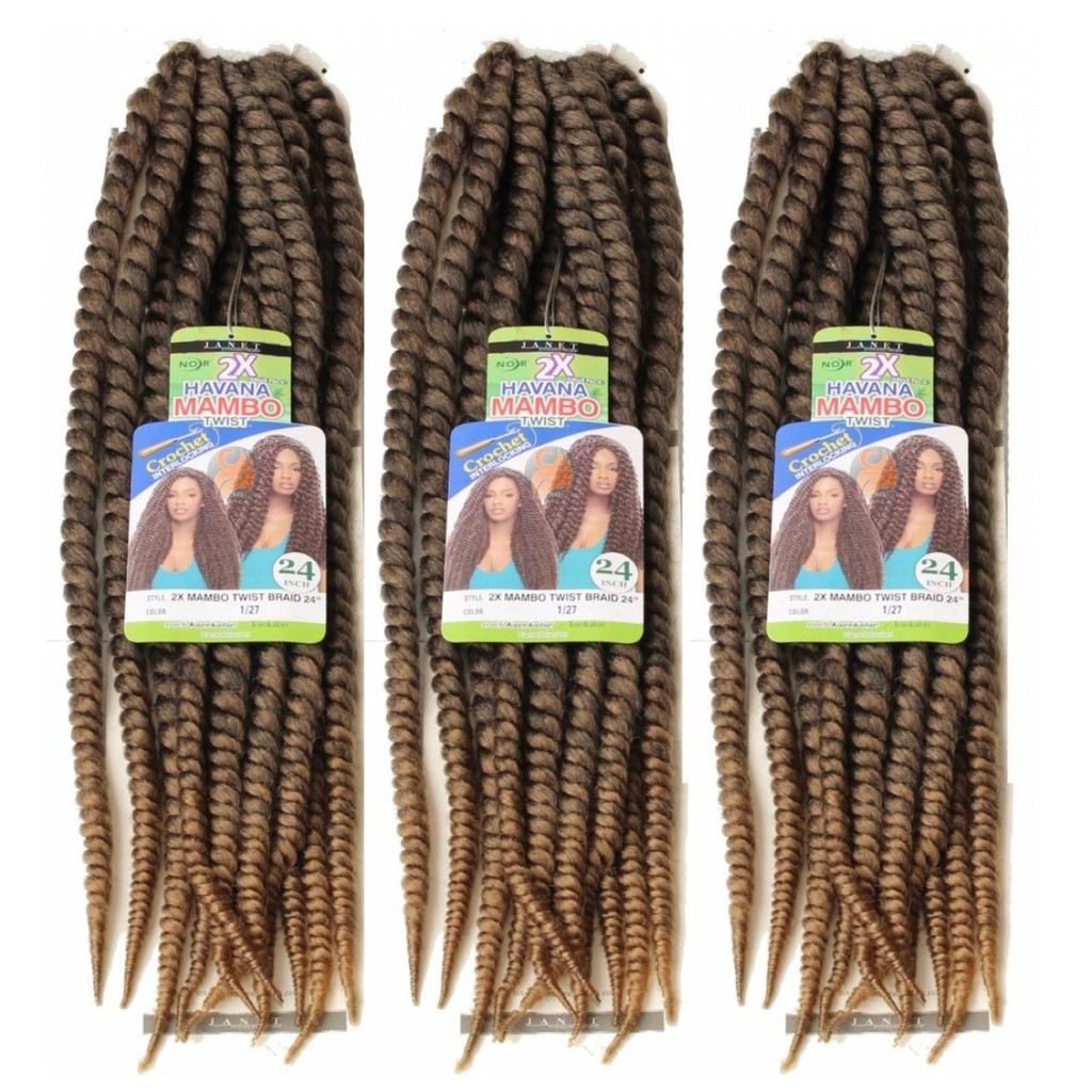 Pacote com Cabelo Twist Torcido p/ Crochet Braid Havana Mambo