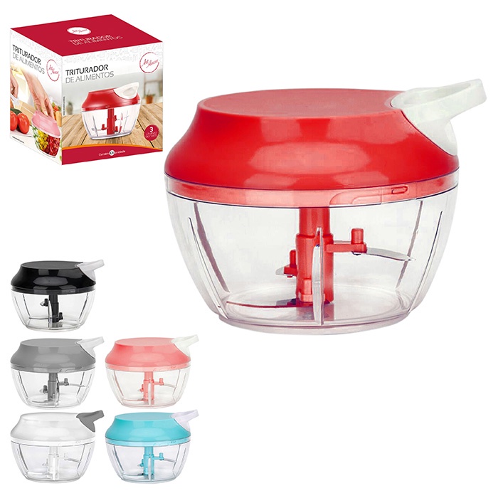 Triturador Manual De Alimentos Com 3 Lâminas De Inox - Verde, Fácil E Rápido