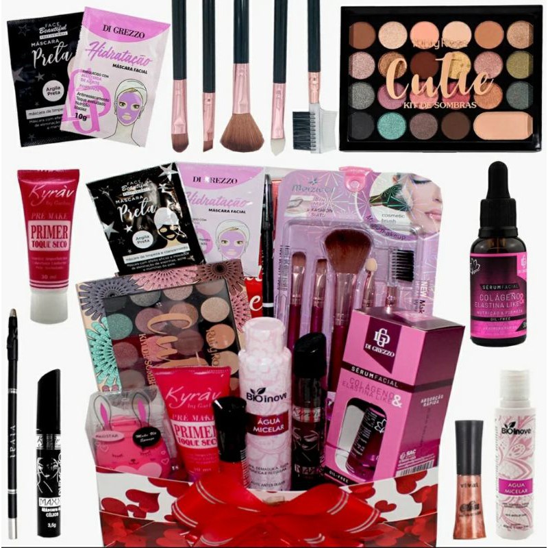 KIT COMPLETO DE MAQUIAGEM CASEIRA (12 PRODUTOS) 