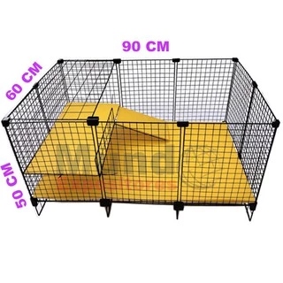 Cercado porquinho da india 60x90 2 andares com pé , laterais em tela especial 2 andares, com forração completa ( soft e polionda)