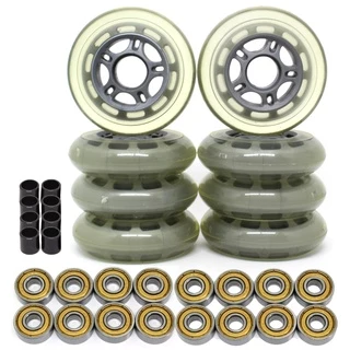 Kit 8 Rodas Patins Roller Inline 80mm Rolamentos E Espaçador