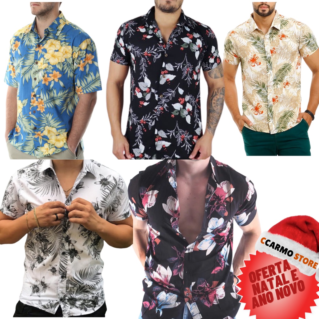 Camisa de hot sale botao floral