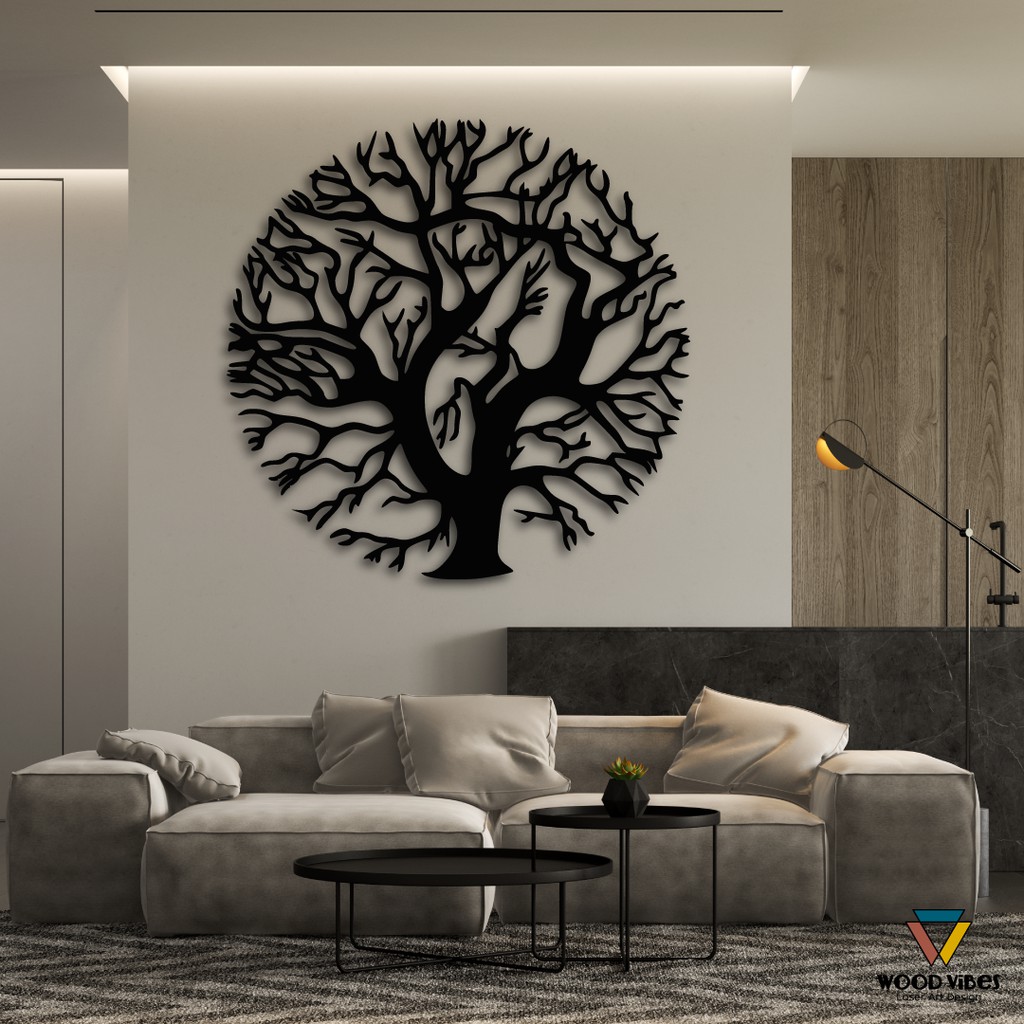 Painel Árvore Circular decoração MDF