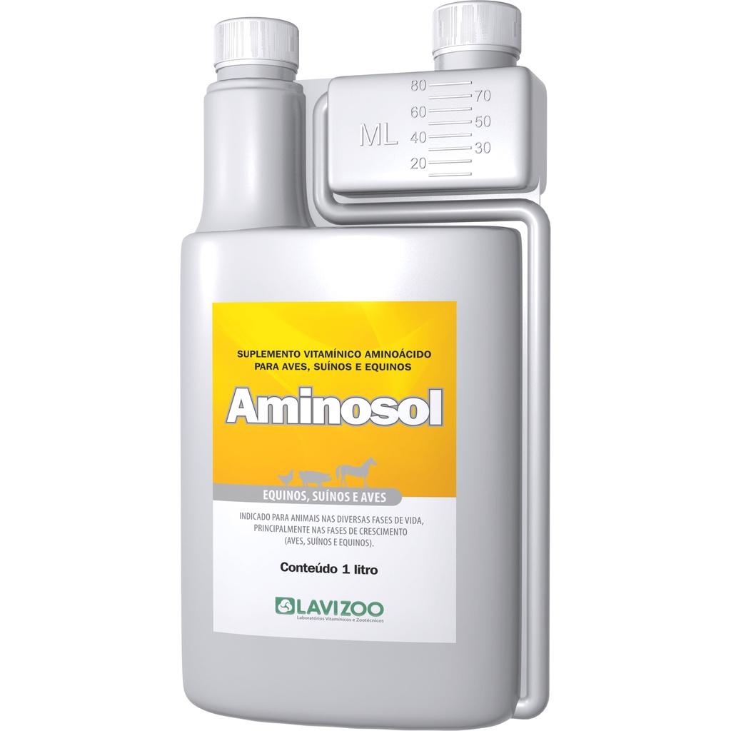 Aminosol 1 Litro - Lavizoo Suplemento Aves Equinos Suinos | Shopee Brasil