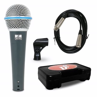 Microfone dinâmico Arcano Rhodon-8 com fio XLR-XLR 4,5m