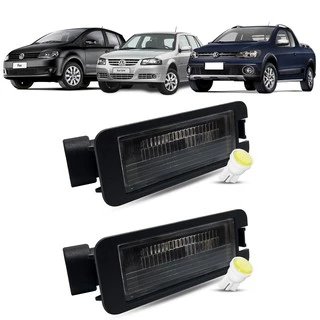 2 Lanterna Luz De Led Placa Saveiro G5 G6 G7 Cross Com Led