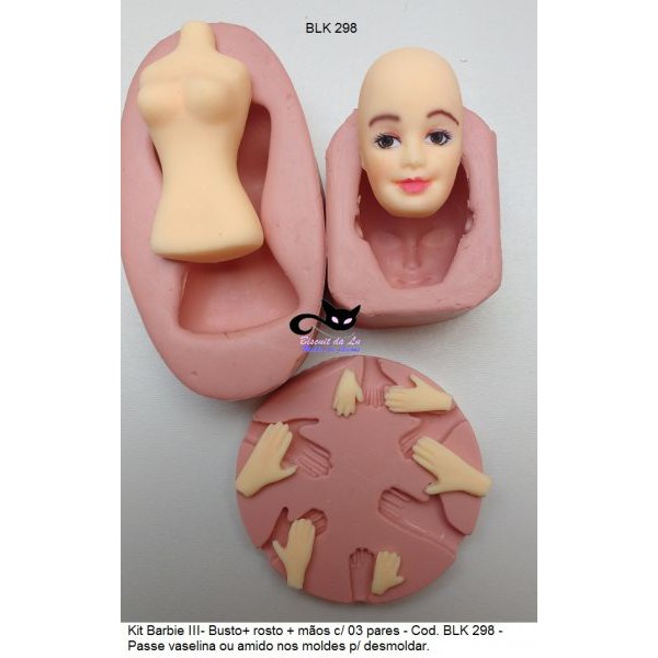 Molde de Silicone Kit Maquiagem da Barbie 1667