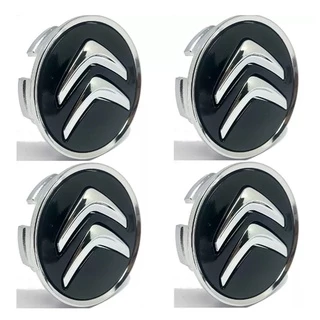 Calotinha Tampa cubo de Roda Citroen 58mm C3 C4 C5 Ds3 Ds4 Preto 4 peças