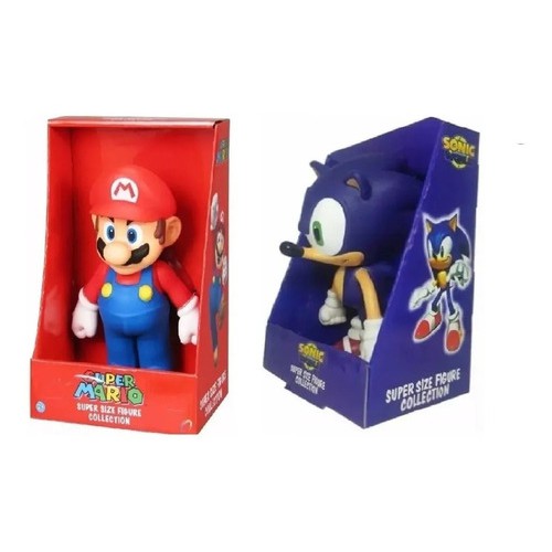 Boneco Sonic Vermelho produzido em Vinil e com cabeça