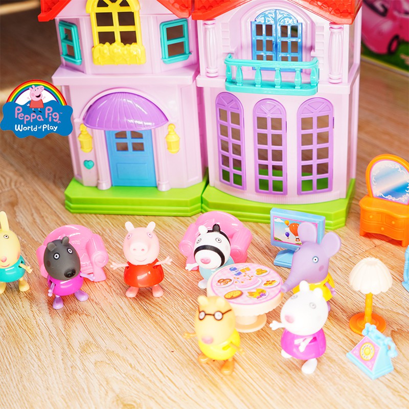 Peppa Porco Luxuoso Casa Brinquedos De Dupla Face Festa De Aniversário Da  Família Figuras De Ação Educacional Boneca Infantil - Escorrega o Preço