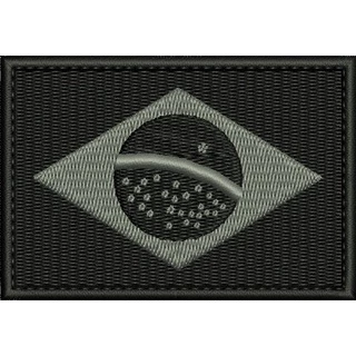 Patch Bordado 9x5,5cm bandeira do Brasil negativa com carrapicho, para costurar ou termocolante