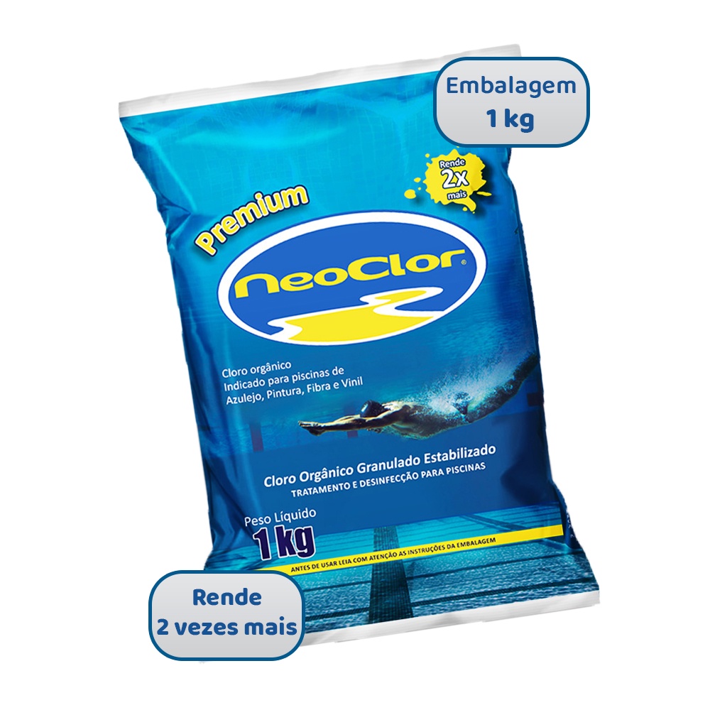 Cloro De Piscinas Neoclor Premium Granulado Estabilizado 1kg | Shopee ...