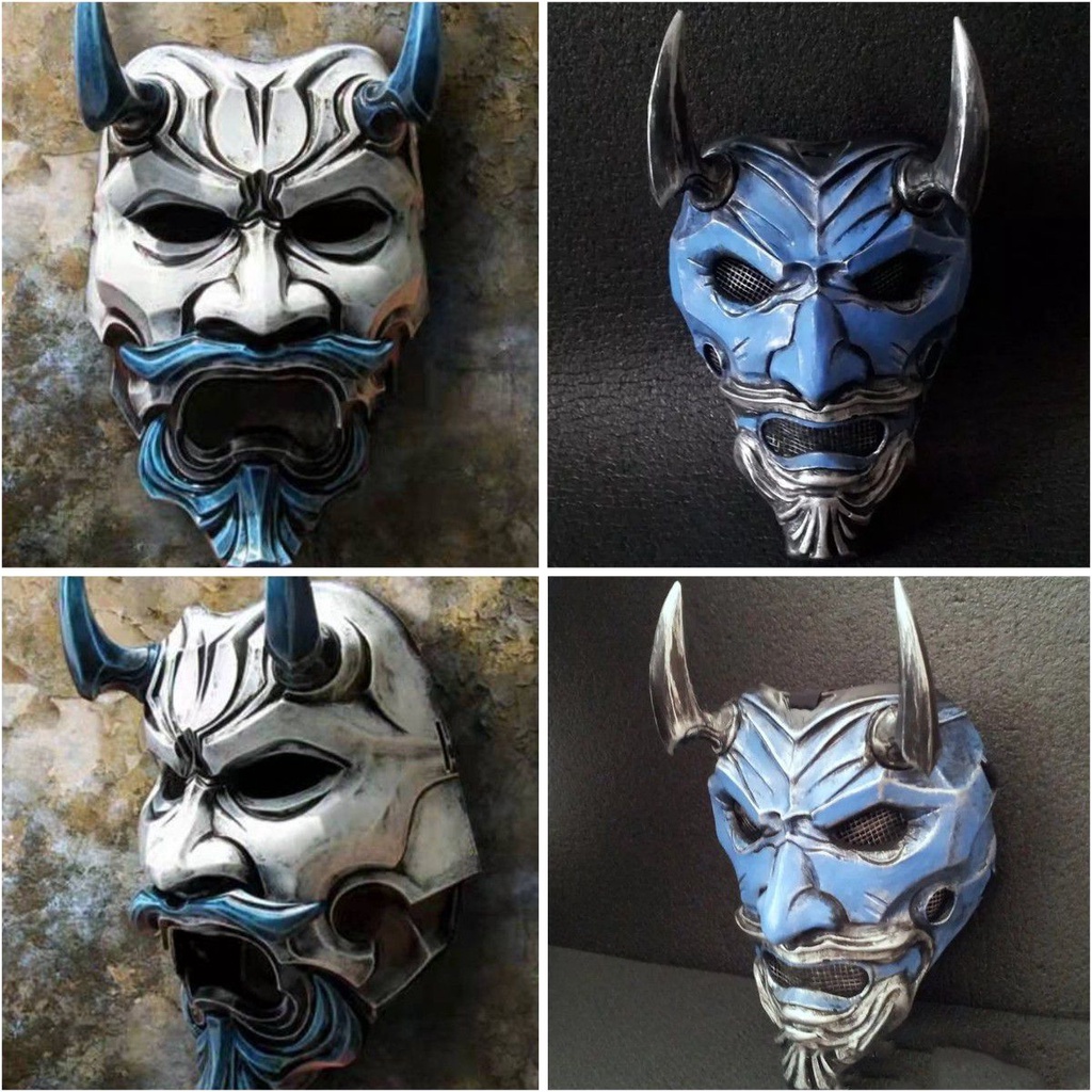 Cantor Guerreiro Demônio Hannya Horror Latex Face Inteira Cosplay Para Máscara