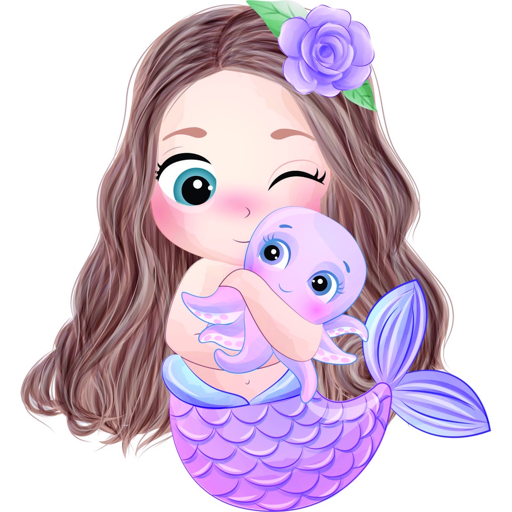 Display Sereia (Fundo do Mar Cute) 60cm