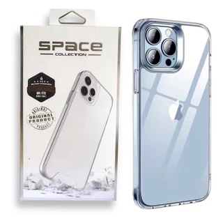 Capa Space Clear Case Acrílica Dupla Proteção Camera iPhone Rígida Não Amarela