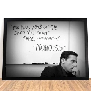 QUADRO THE OFFICE A4 (24x33 cm - Várias Cores - Com vidro)