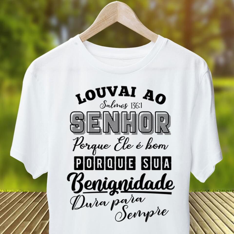 Camiseta Personalizada Evangelica Louvai Ao Senhor | Shopee Brasil