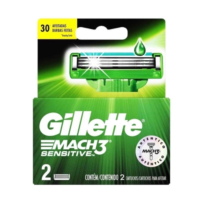 Carga Gillette Mach3 SENSITIVE (PELE SENSÍVEL) Mach 3 - Gillete 2 ...