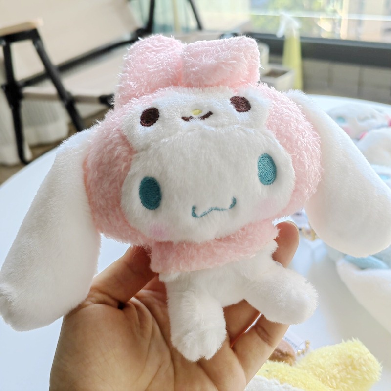 10cm Desenho Kawaii My Melody Kuromi Cinnamoroll Kt Cat Purin Dog Plush Toy  Anime Animais De Pelúcia Pingente Boneca - Escorrega o Preço