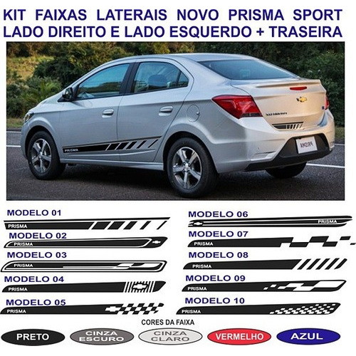 Adesivos Lateral Chevrolet Prisma Sport Kit Ate 2019