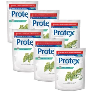 Kit Sabonete Líquido Protex Erva Doce 200ml Refil com 6 unidades em Oferta na Shopee