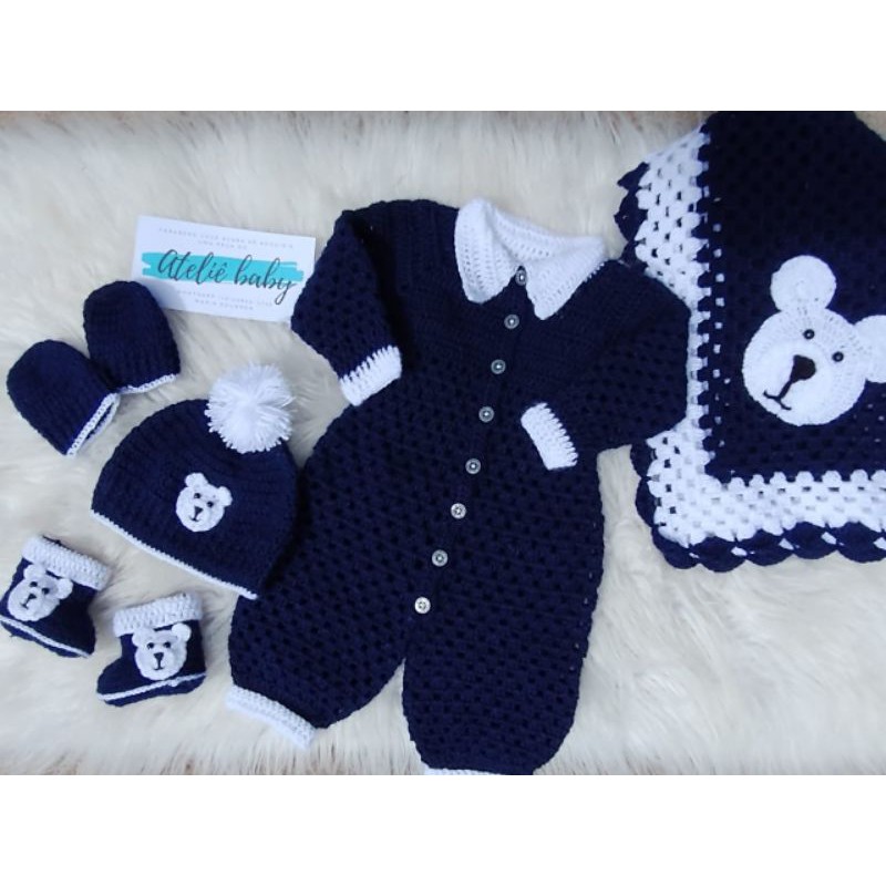 Roupas de bebe de best sale croche masculino