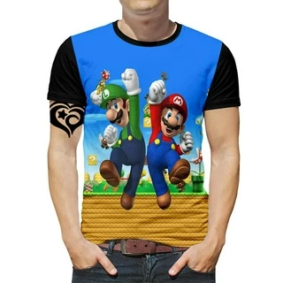 Camiseta do Mario Bros PLUS SIZE Masculina Adulto blusa