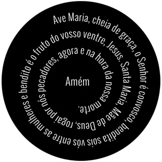 Mandala Oração Ave Maria 50cm Espiral MDF 3mm Pintado