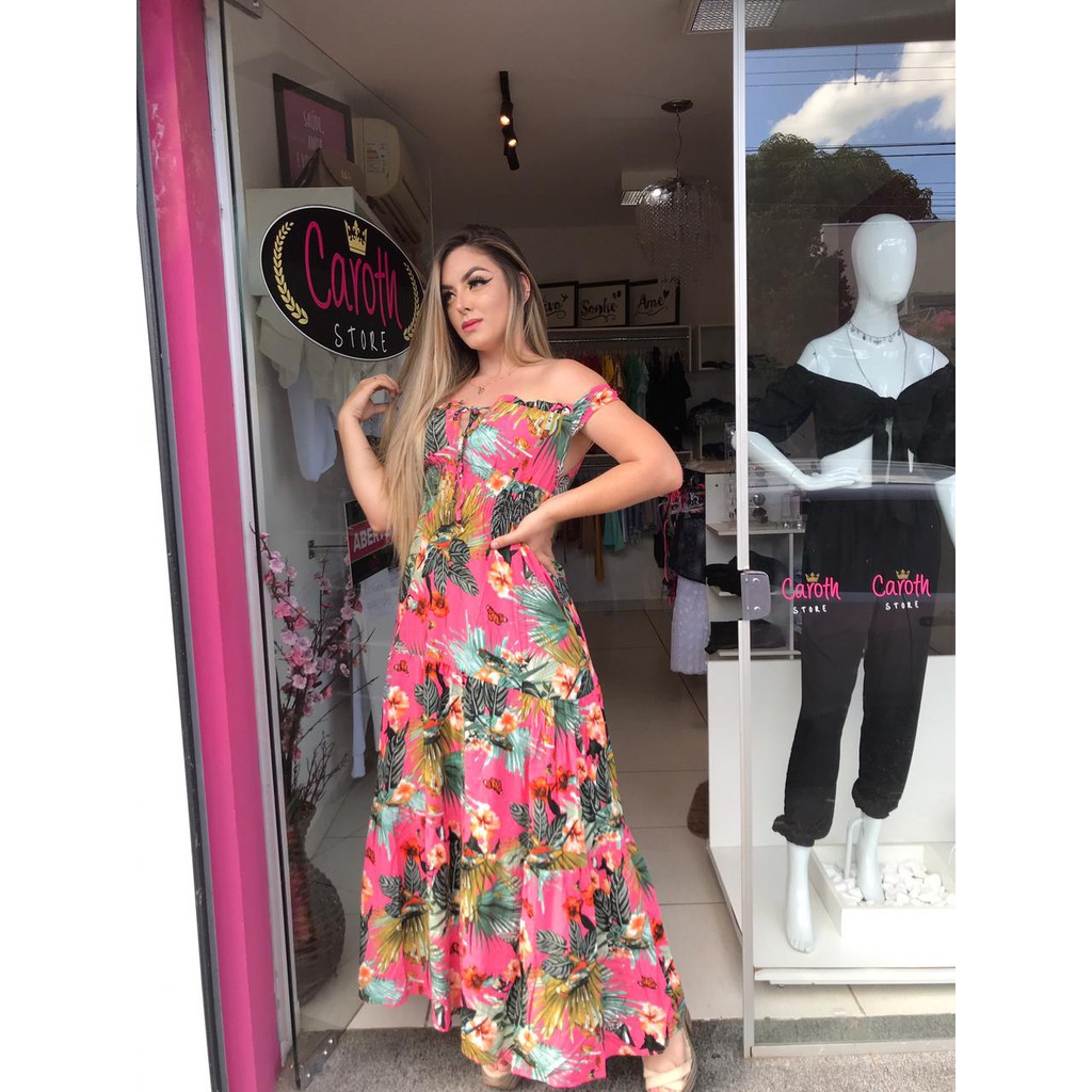 Vestido rodado hot sale florido longo