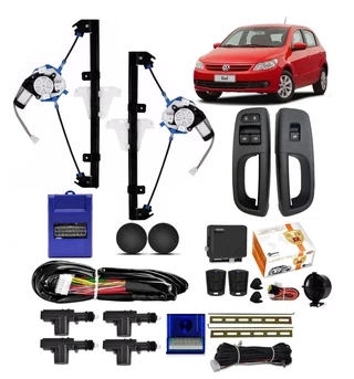 Kit Vidro Eletrico Voyage Gol G5 2010 2011 2012 2013 + Trava eletrica + Alarme
