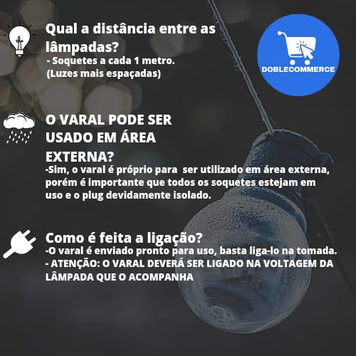 Imagem do produto Varal De Luzes Festão 10 Mts Promoção (Lâmpadas Não Inclusas) 2