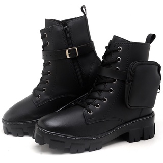 Coturno Feminino Tratorado Com Bag Bolsinha Removivel Estilo Blogueira SnapShoes