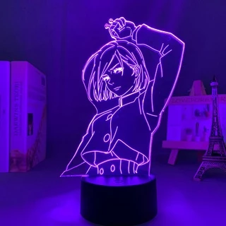Jujutsu Kaisen 3D Ilusão Luz Noturna LED Manga Anime Kugisaki Nobara Fãs Crianças Presentes Criativos Lâmpadas De Mesa RGB Modo Flash Cor