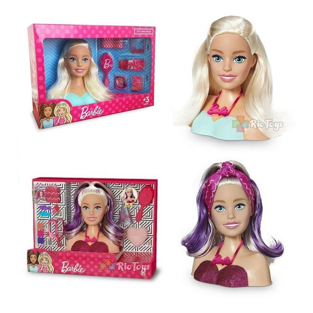 Boneca Barbie Styling Head Faces Busto Barbie Acessórios E