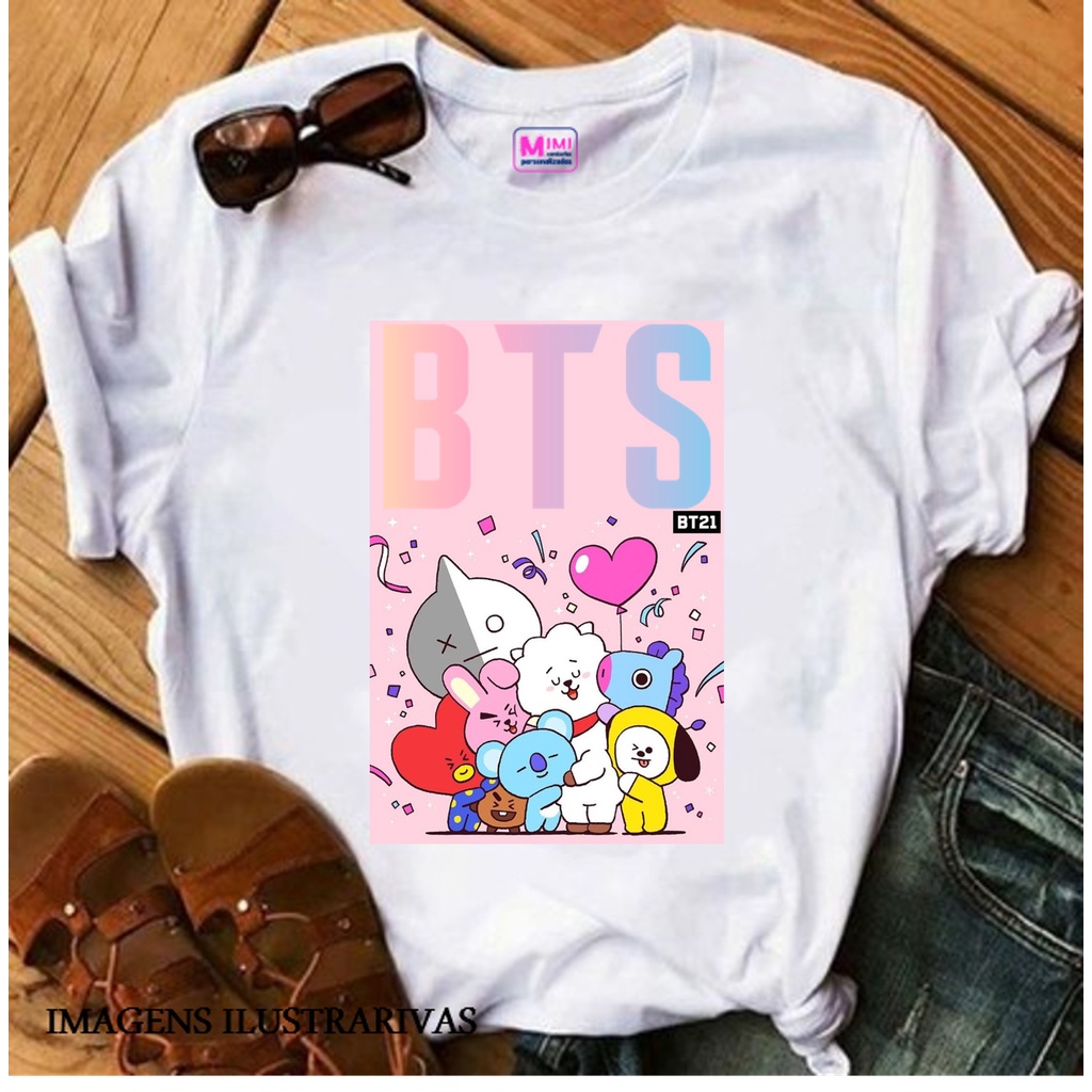 Camiseta Tshirt Feminina Personalizada - BTS | Shopee Brasil