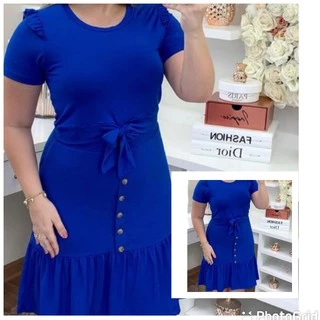 Vestido Feminino Moda Evangélica Social Babado Secretária Executica Midi Plus Size Tubinho