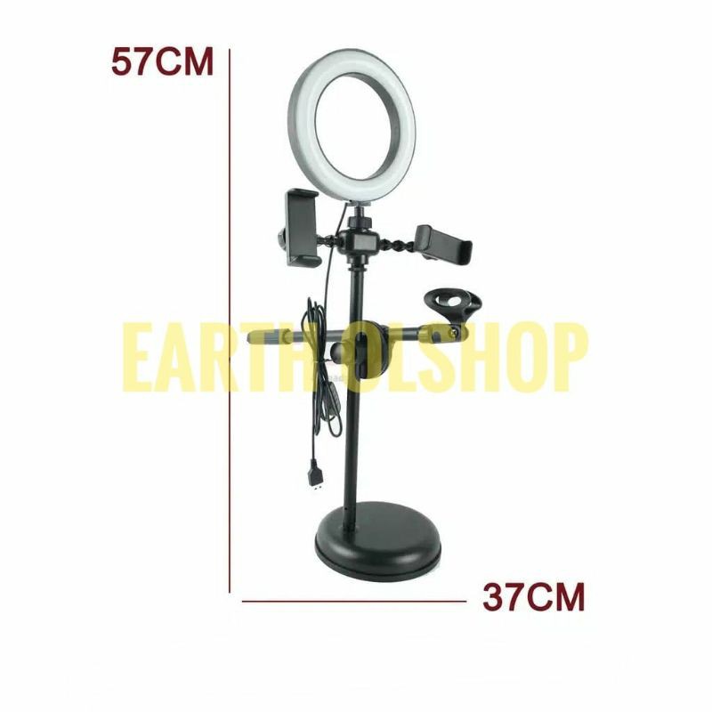 Suporte Autoi ring light + Porta Microfone 16 cm Live streaming ...