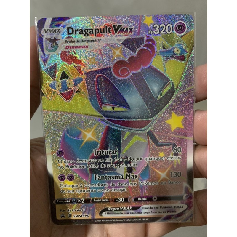 Carta Pokémon Dhelmise Vmax Destinos Brilhantes em Promoção na