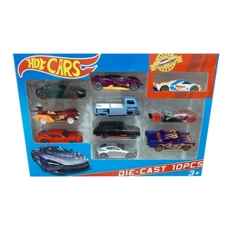 Kit 10 Carrinhos Metal Die-cast Carrinho Corrida Hot Cars