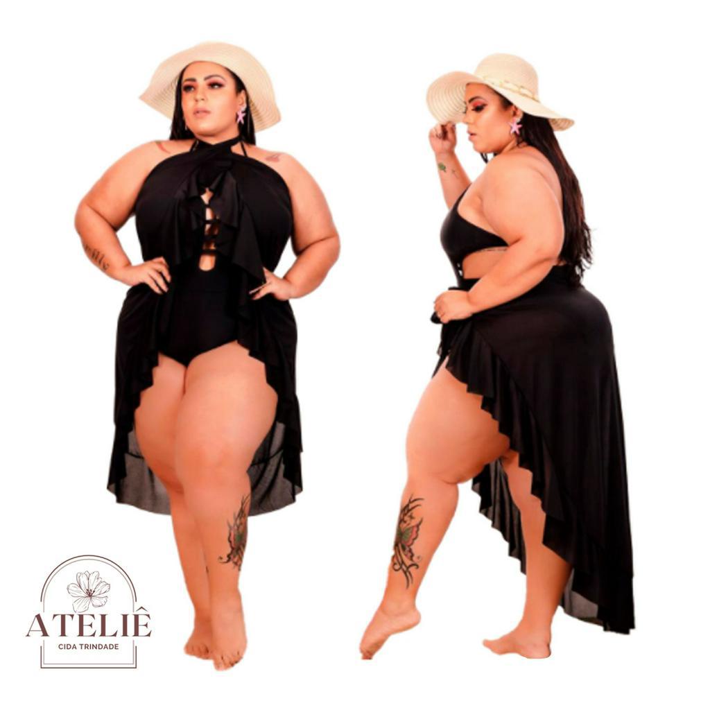 Saia Pareô Plus Size Saidas De Praia Amarrar Envelope Canga