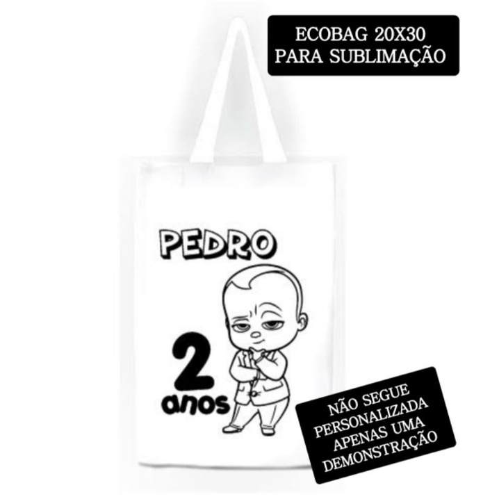 Sacola Ecobag 20x30 branca para Sublimação 10 unidades