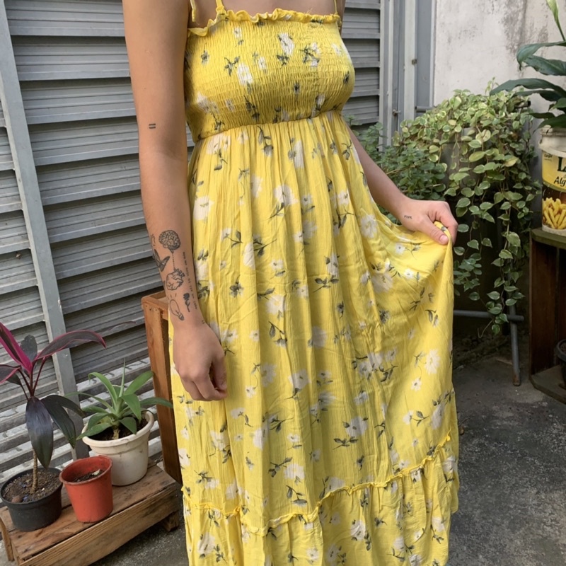 Vestido best sale florido amarelo