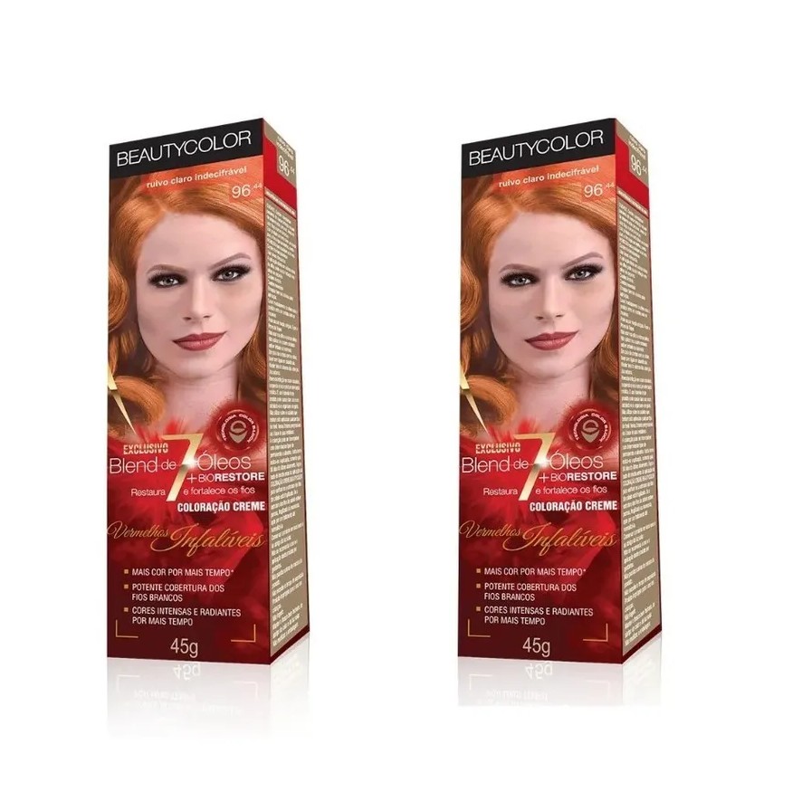 Coloração Beauty Color Ruivo Claro Indecifrável 96.44 ( 2 caixas ...